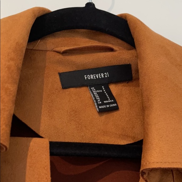 XXI Faux Suede Brown Coat jacket - Picture 4 of 4